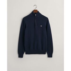 Gant Mens Micro Textured Half Zip Sweatshirt / Navy